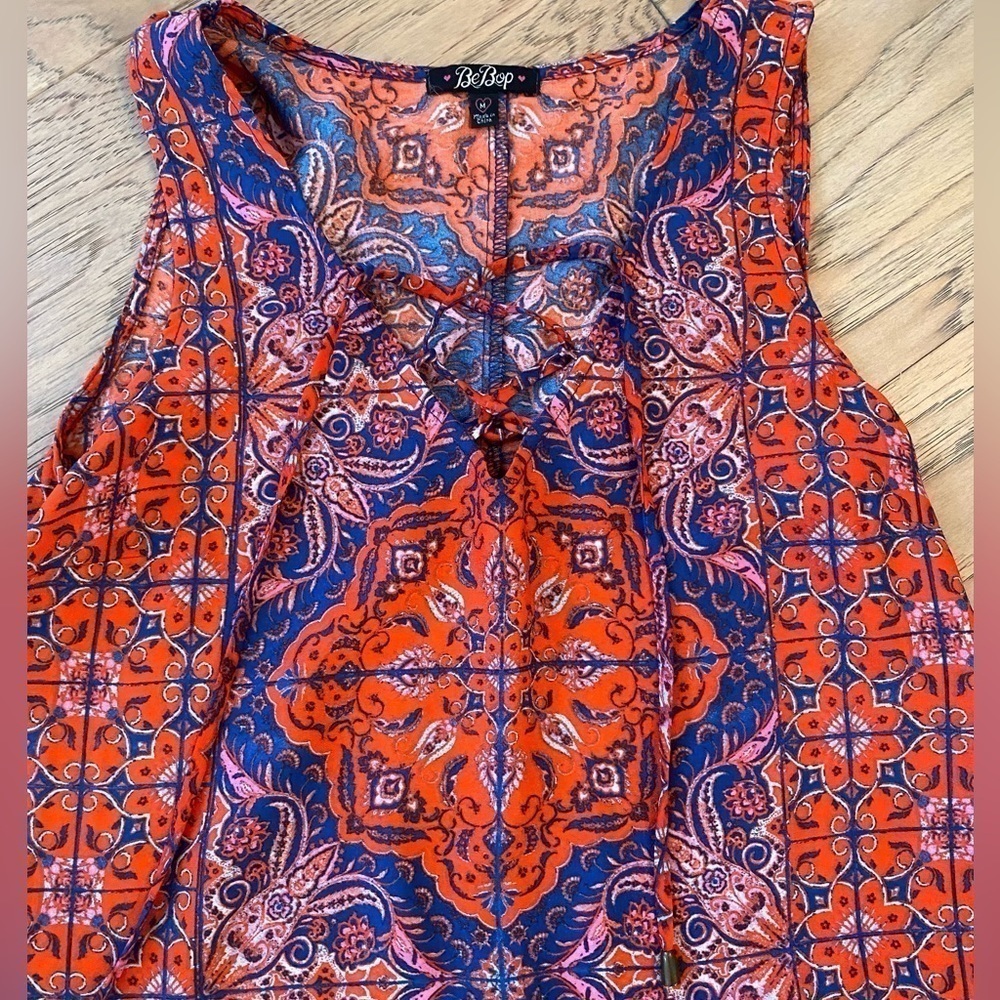 BEBOP Red and Blue Shift Dress - Picture 3 of 5